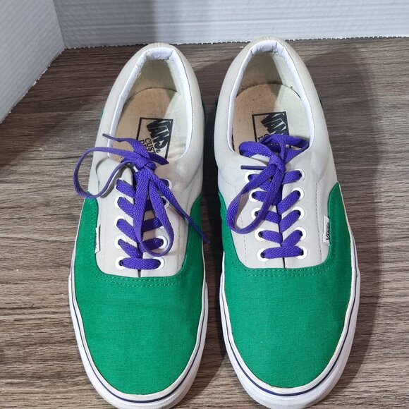 Vans Custom Design Skateboarder Sneakers Men's 11 Green White  Purple  Canvas - Picture 4 of 11